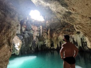 ricardo admiring cenote